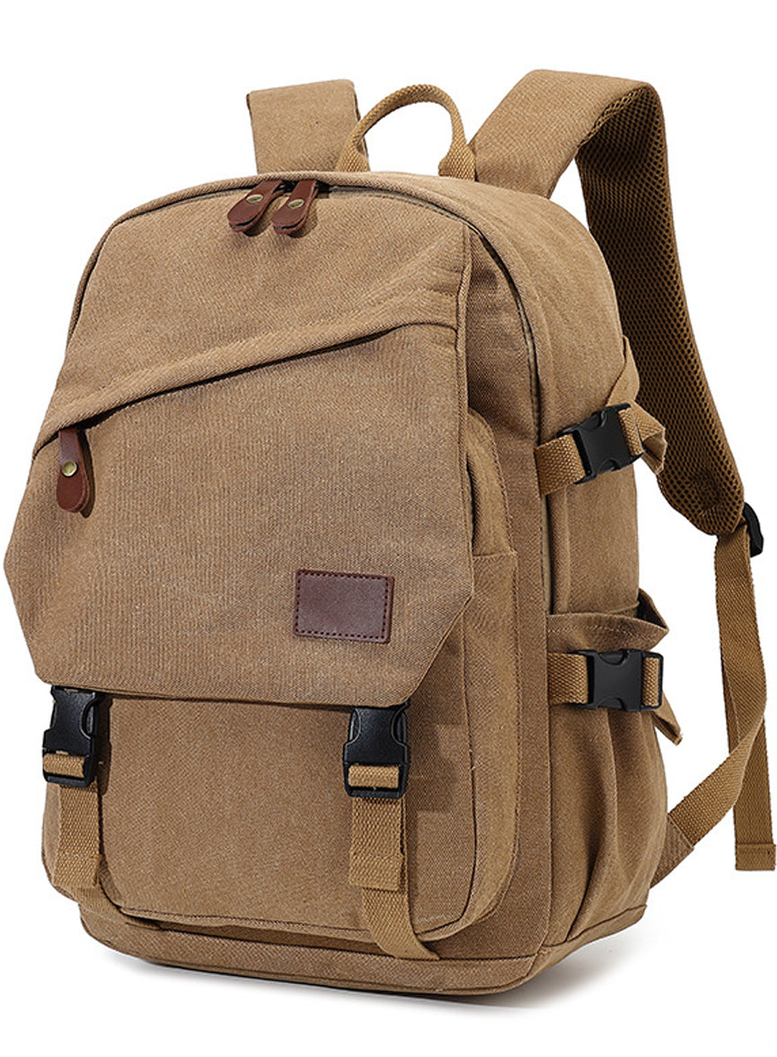 Durable Canvas Backpack For Men Casual Daypack Laptop Rucksack
