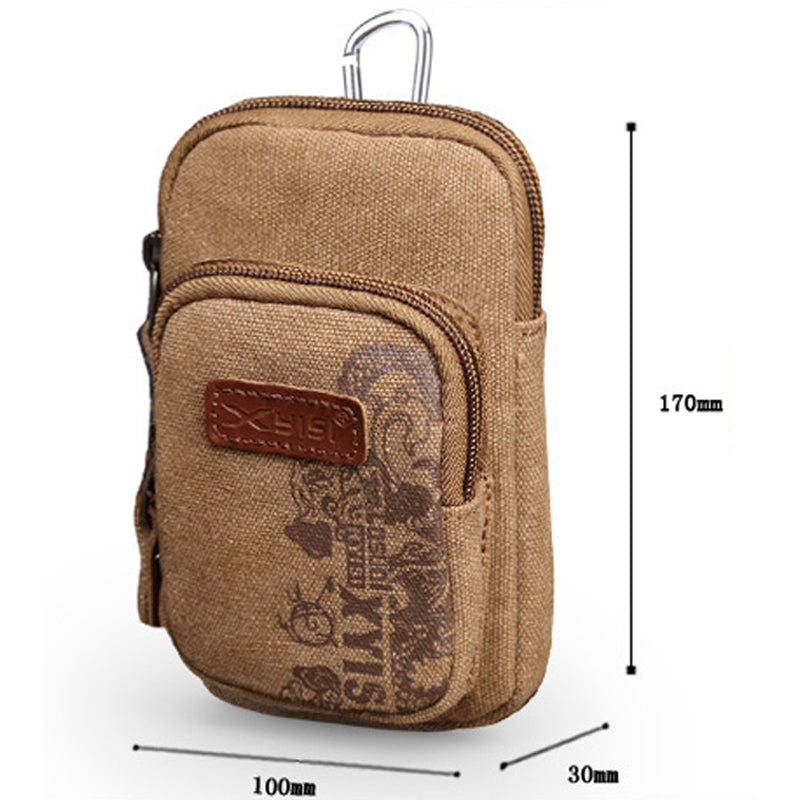 6 inch Canvas Phone Bag Multifunction Chest Bag