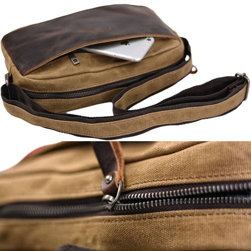 Waxed Canvas Messenger Bag Adult Satchel Bag