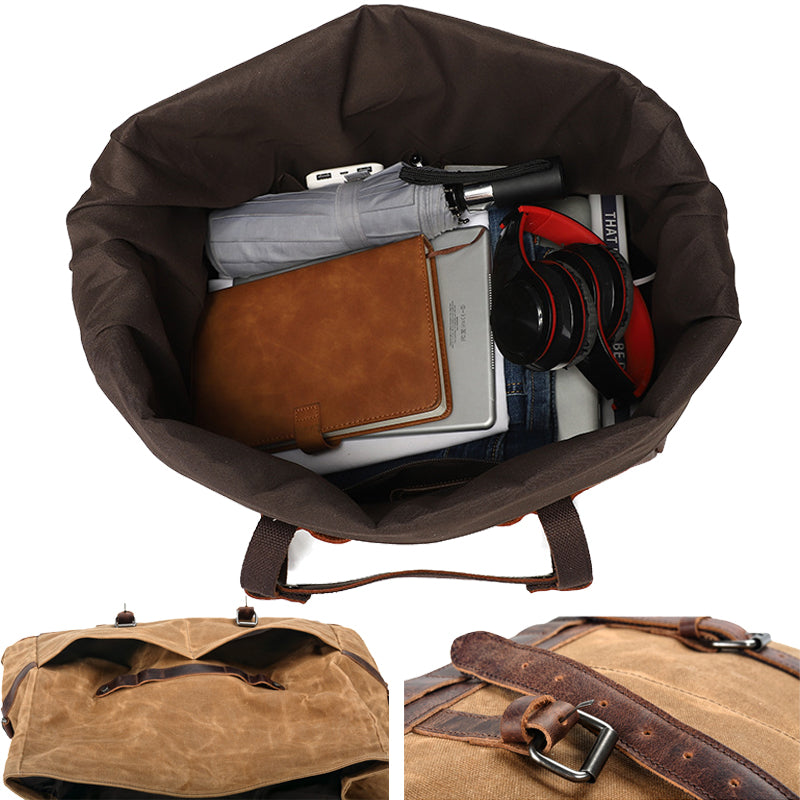 Waxed Canvas Duffle Bag Large Travel Luggage Bag