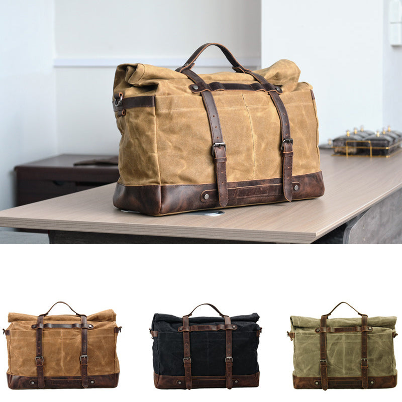 Waxed Canvas Duffle Bag Large Travel Luggage Bag
