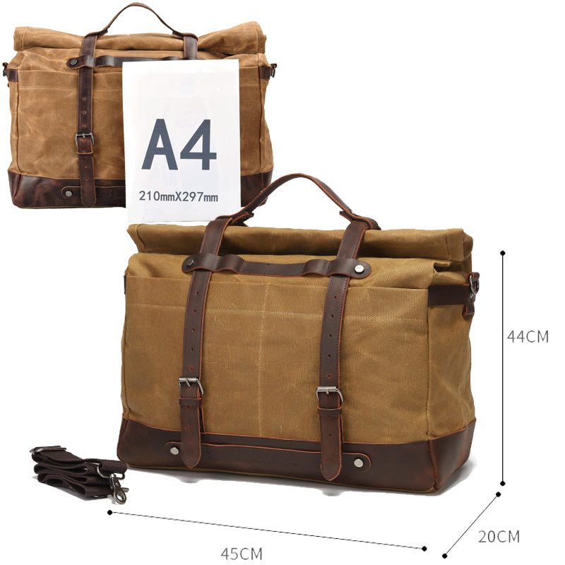 Waxed Canvas Duffle Bag Large Travel Luggage Bag