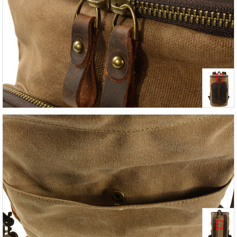 Canvas Backpack Vintage Travel Laptop Bags Convertible Shoulder Rucksack