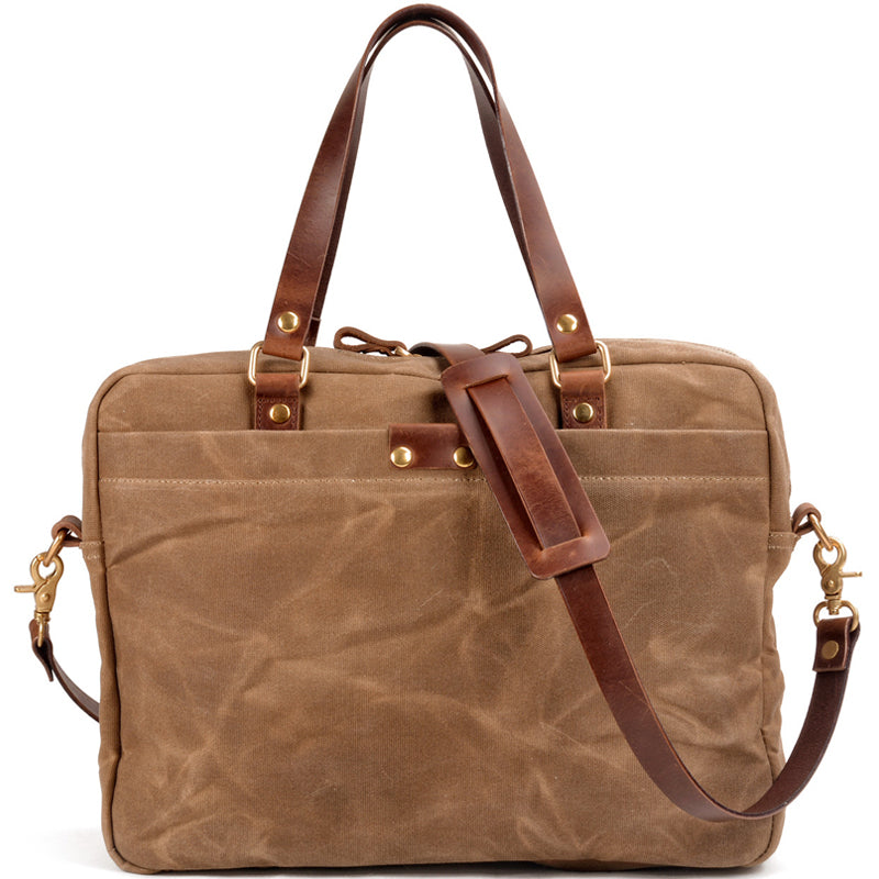 Waxed Canvas Messenger Bag Multi-pocket Shoulder Bag