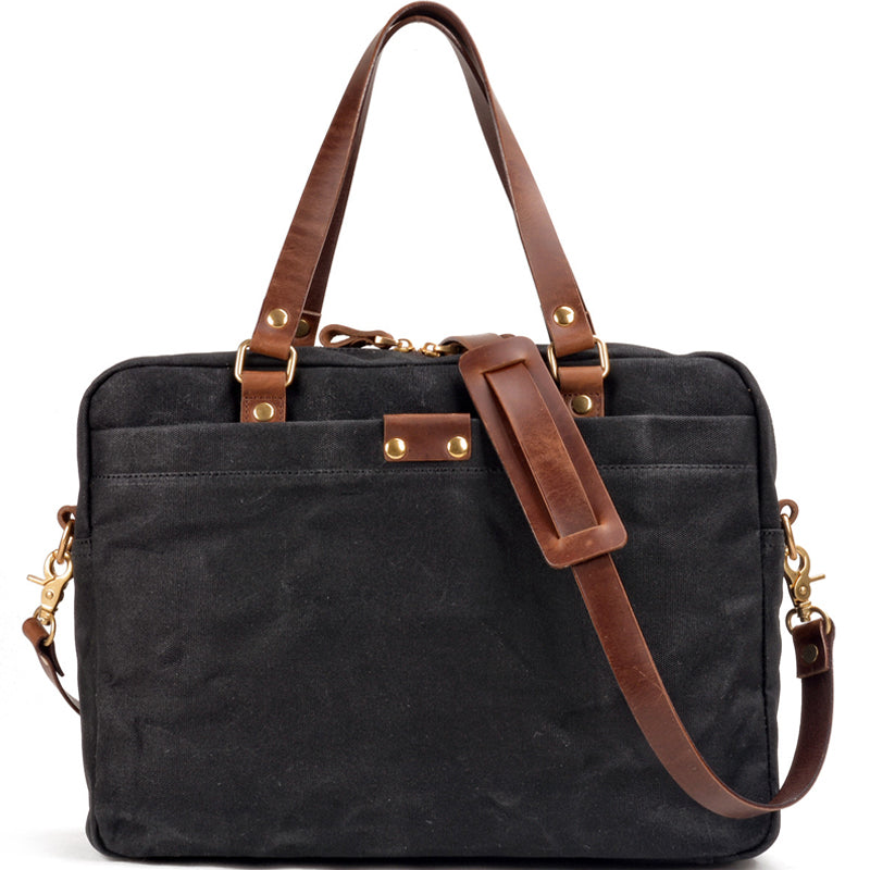 Waxed Canvas Messenger Bag Multi-pocket Shoulder Bag