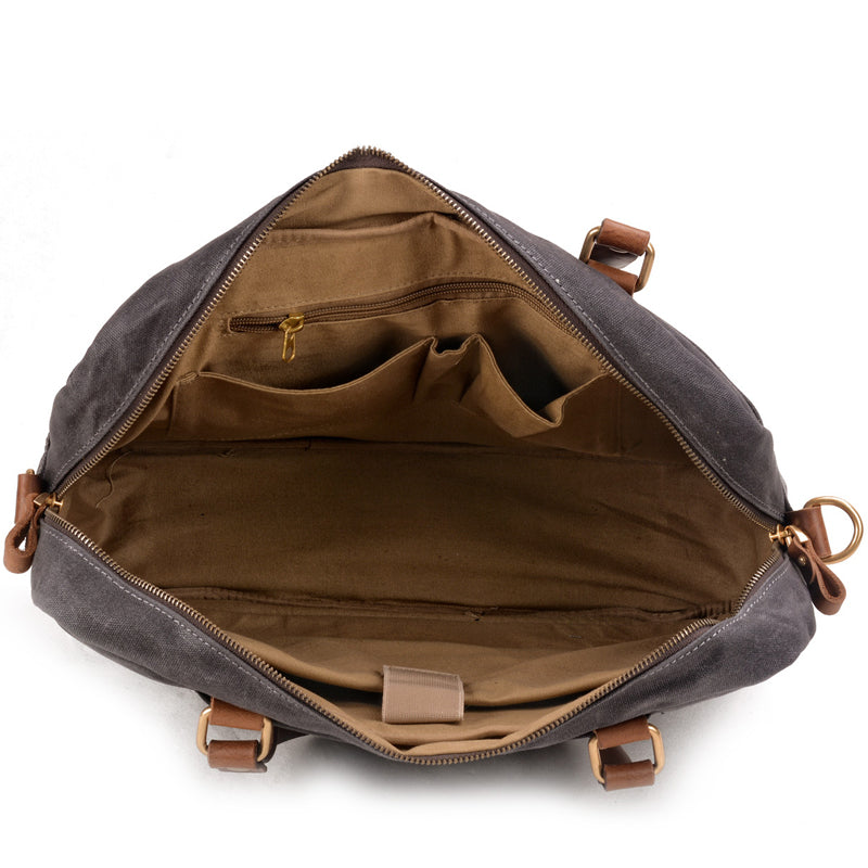Waxed Canvas Messenger Bag Multi-pocket Shoulder Bag