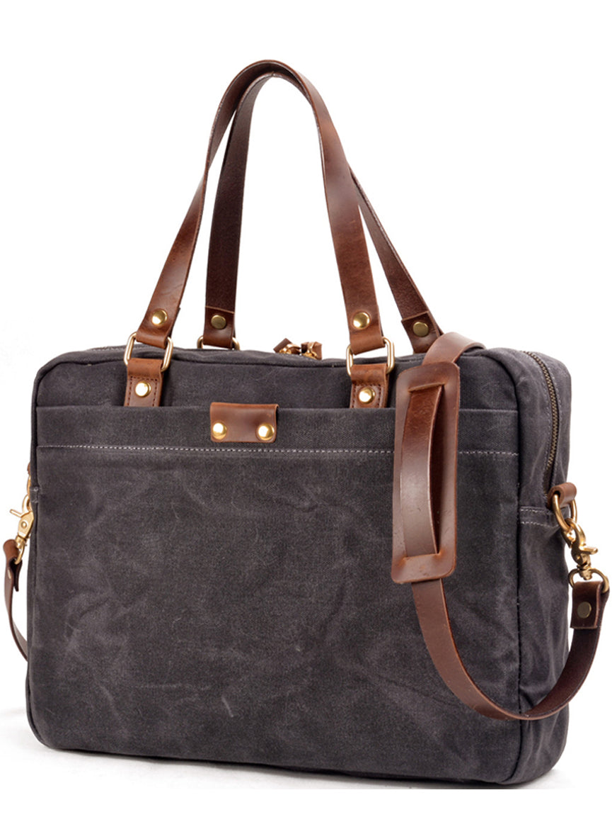 Waxed Canvas Messenger Bag Multi-pocket Shoulder Bag
