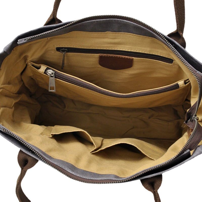 Women's Waxed Canvas Tote Bag Water-Repellent Shoulder Handbag