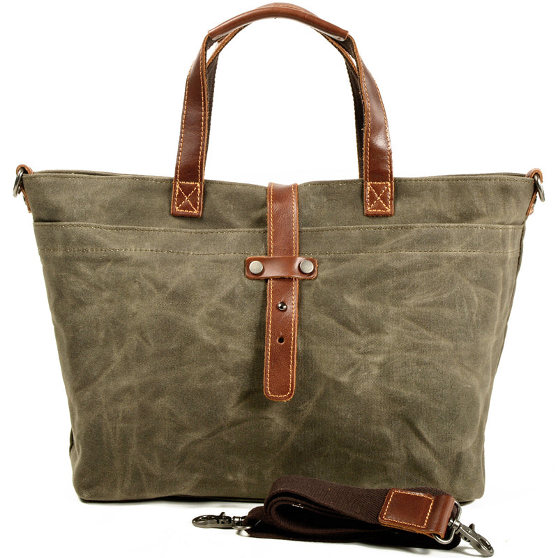 Oil Wax Canvas Tote Transverse Crossbody Bag Handbag Hobo Bag