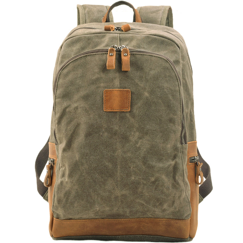Waxed Canvas Ruckpack Retro School Backpack Waterproof Travel Bag