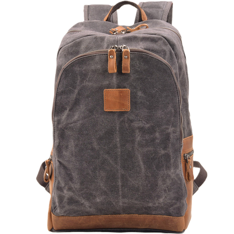 Waxed Canvas Ruckpack Retro School Backpack Waterproof Travel Bag