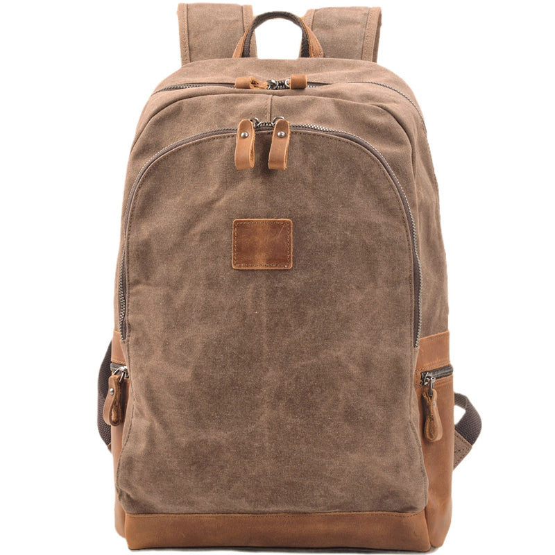 Waxed Canvas Ruckpack Retro School Backpack Waterproof Travel Bag