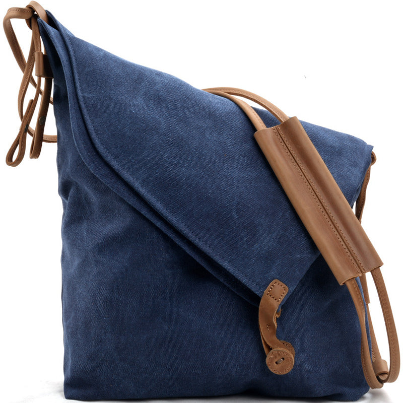 Canvas Crossbody Bag Retro Messenger Bag Bucket Shoulder Bag