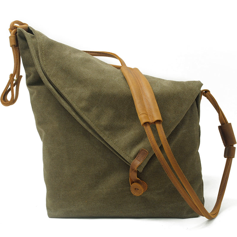 Canvas Crossbody Bag Retro Messenger Bag Bucket Shoulder Bag