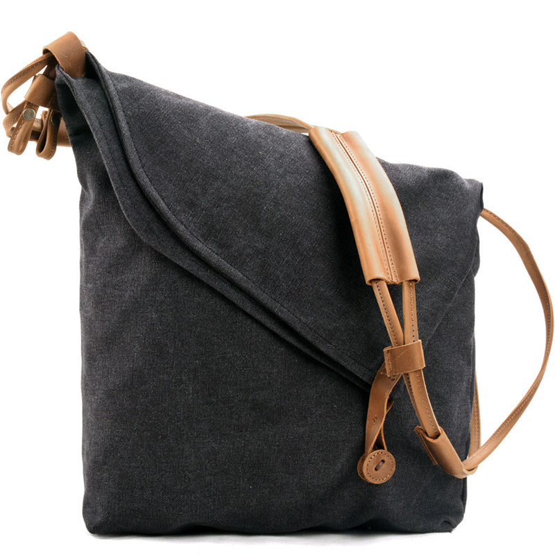 Canvas Crossbody Bag Retro Messenger Bag Bucket Shoulder Bag
