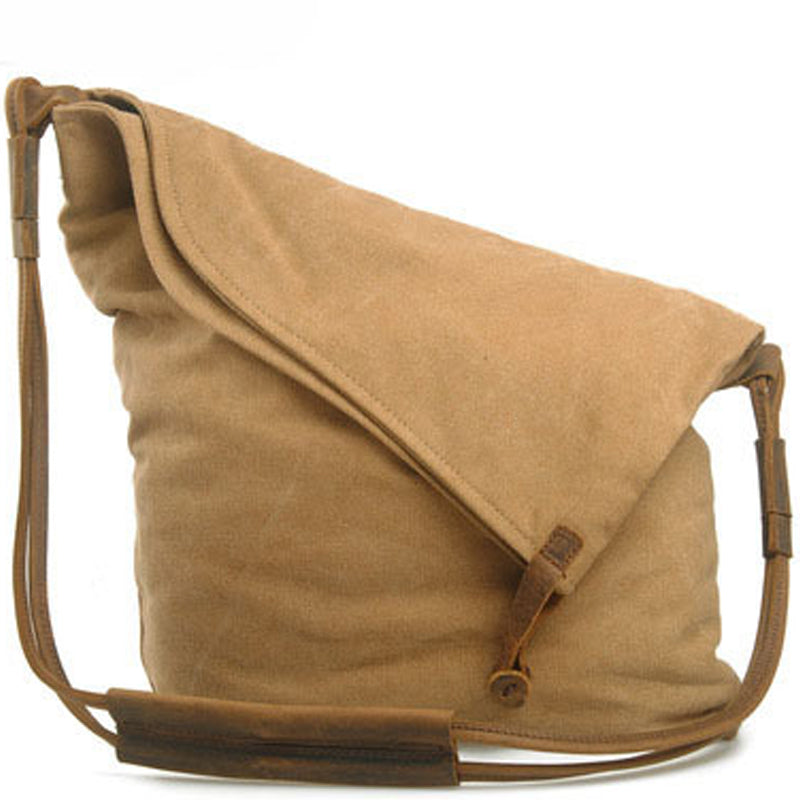 Canvas Crossbody Bag Retro Messenger Bag Bucket Shoulder Bag