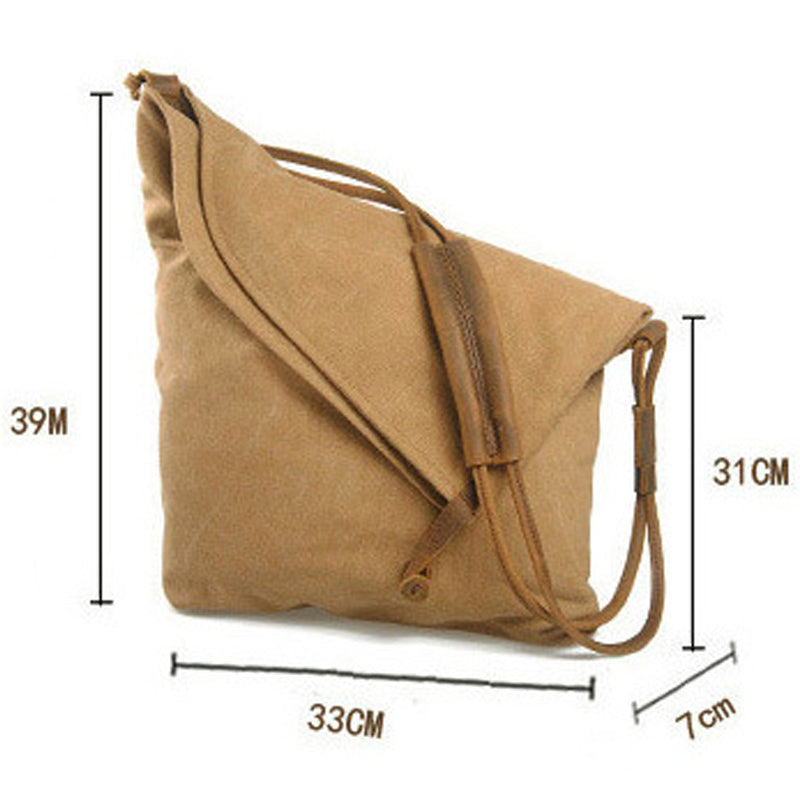 Canvas Crossbody Bag Retro Messenger Bag Bucket Shoulder Bag
