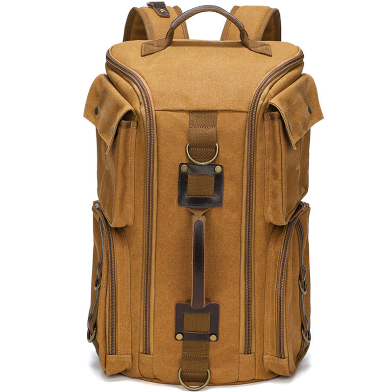 Outdoor Canvas Backpack Travel Hiking Ruckpack