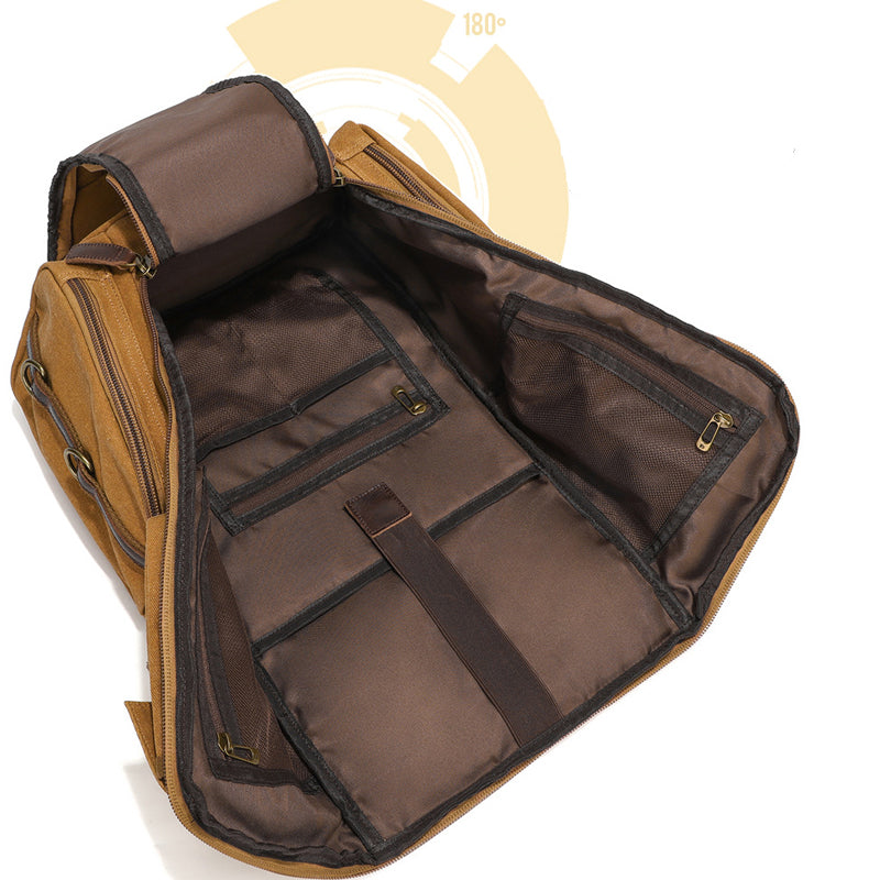 Outdoor Canvas Backpack Travel Hiking Ruckpack