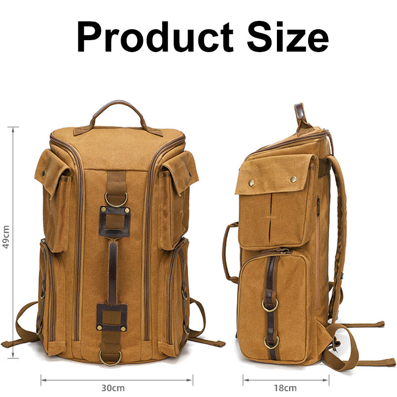 Outdoor Canvas Backpack Travel Hiking Ruckpack