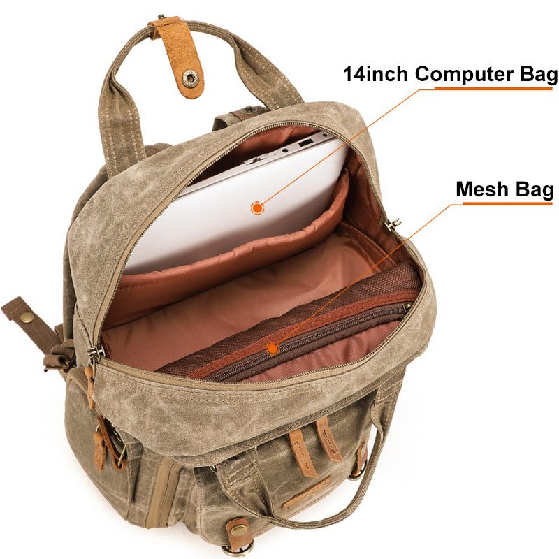 Waterproof Camera Backpack Canvas DSLR Photography Bag