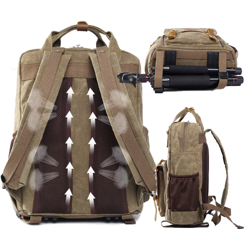 Waterproof Camera Backpack Canvas DSLR Photography Bag