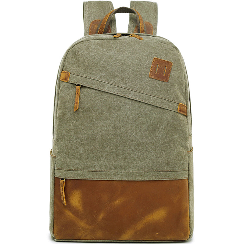Canvas School Backpack For Men Big Book Bag