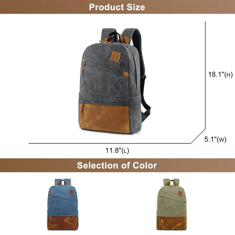 Canvas School Backpack For Men Big Book Bag