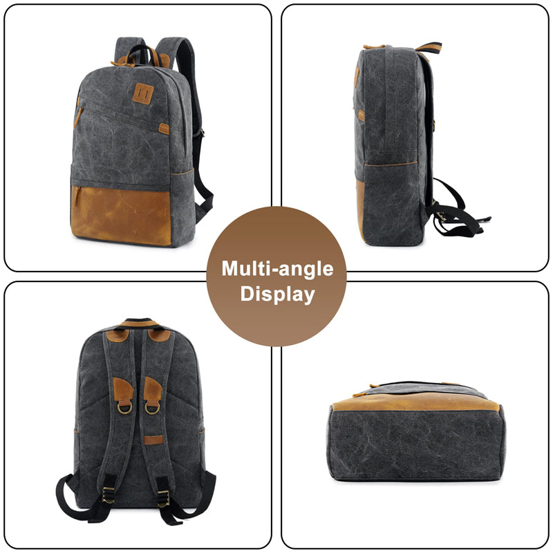 Canvas School Backpack For Men Big Book Bag