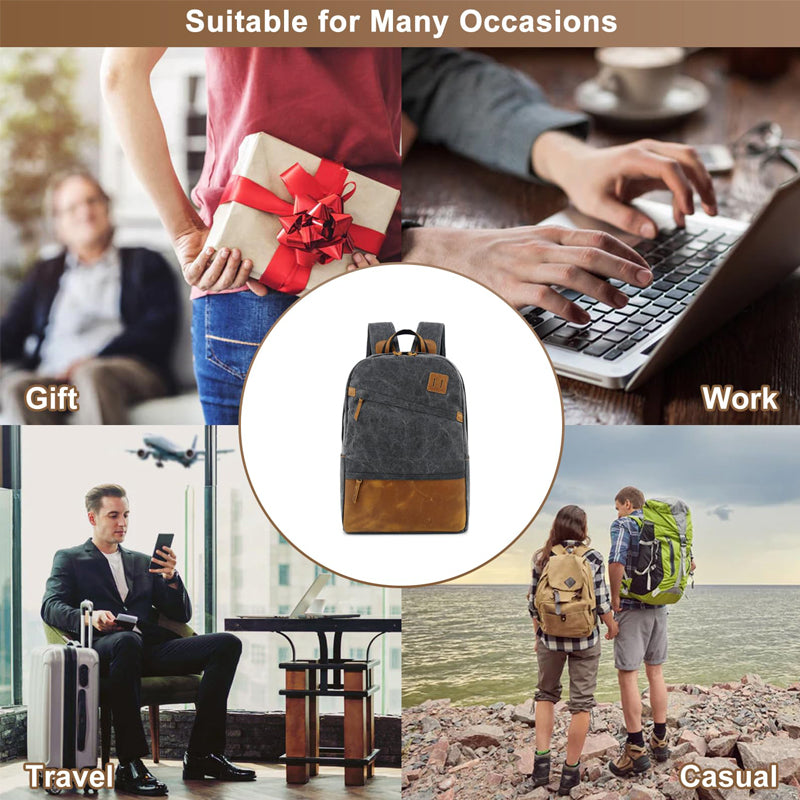Canvas School Backpack For Men Big Book Bag