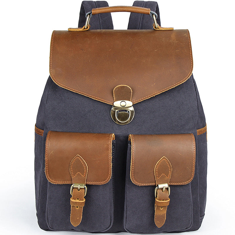 Retro Canvas Backpack Leisure Travel Bookbag For Teens