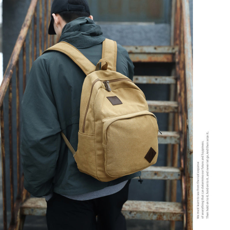 Durable Canvas Backpack For Travel Commuting