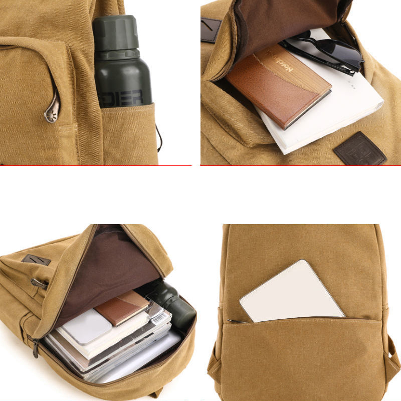 Durable Canvas Backpack For Travel Commuting