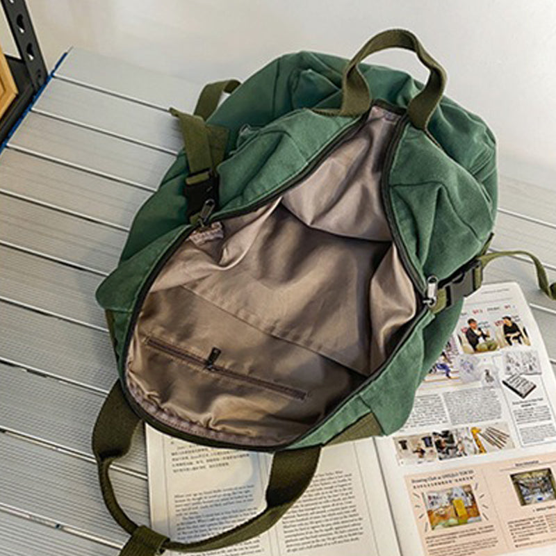 Large Capacity Canvas Backpack For Teens