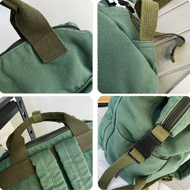 Large Capacity Canvas Backpack For Teens