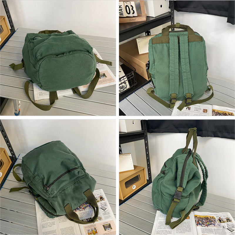 Large Capacity Canvas Backpack For Teens