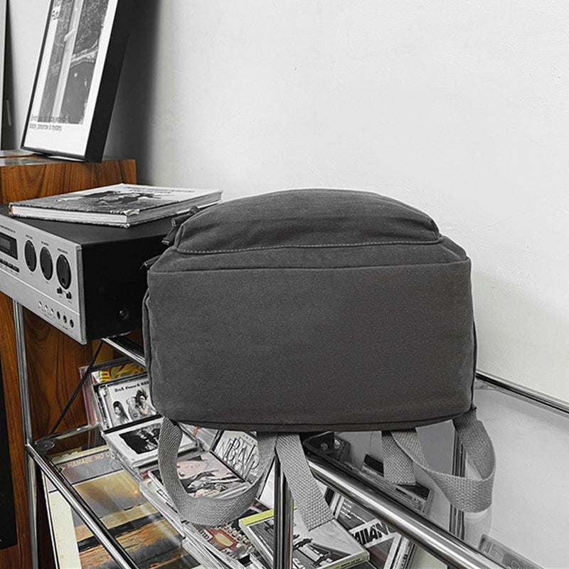 Simple Canvas Backpack Studnets Bookbag