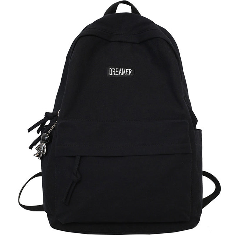 Simple Canvas Backpack Studnets Bookbag
