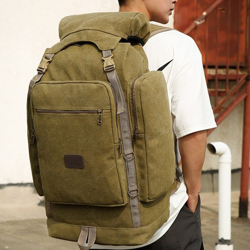 70L Canvas Travel Bag Hiking Bag