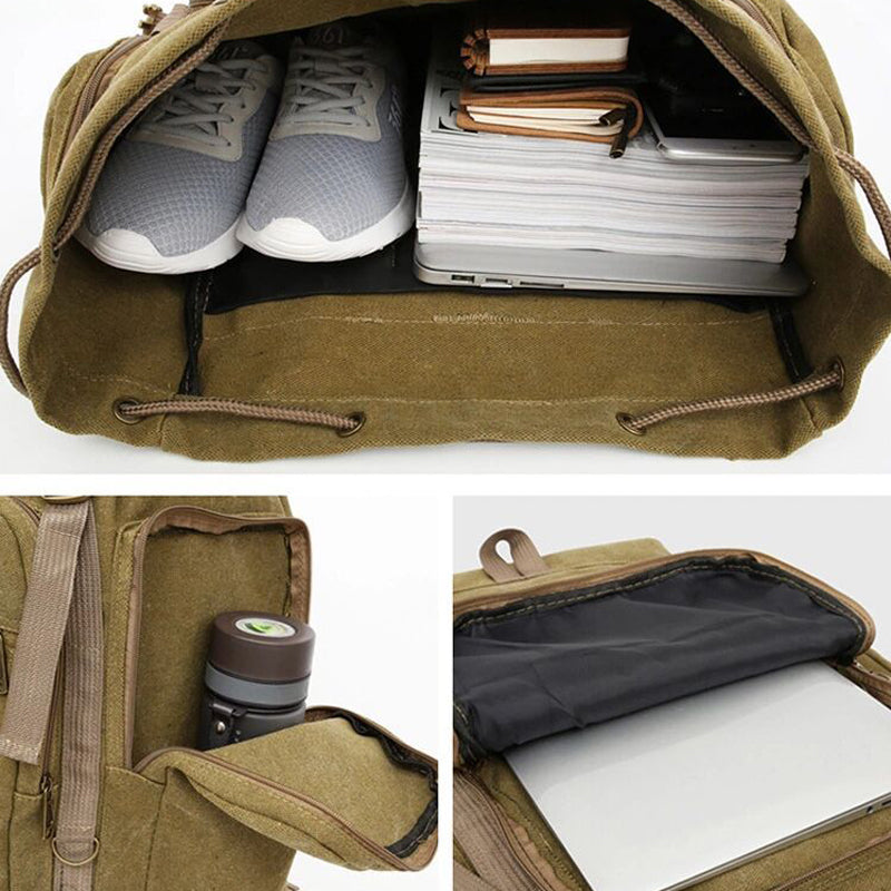 70L Canvas Travel Bag Hiking Bag
