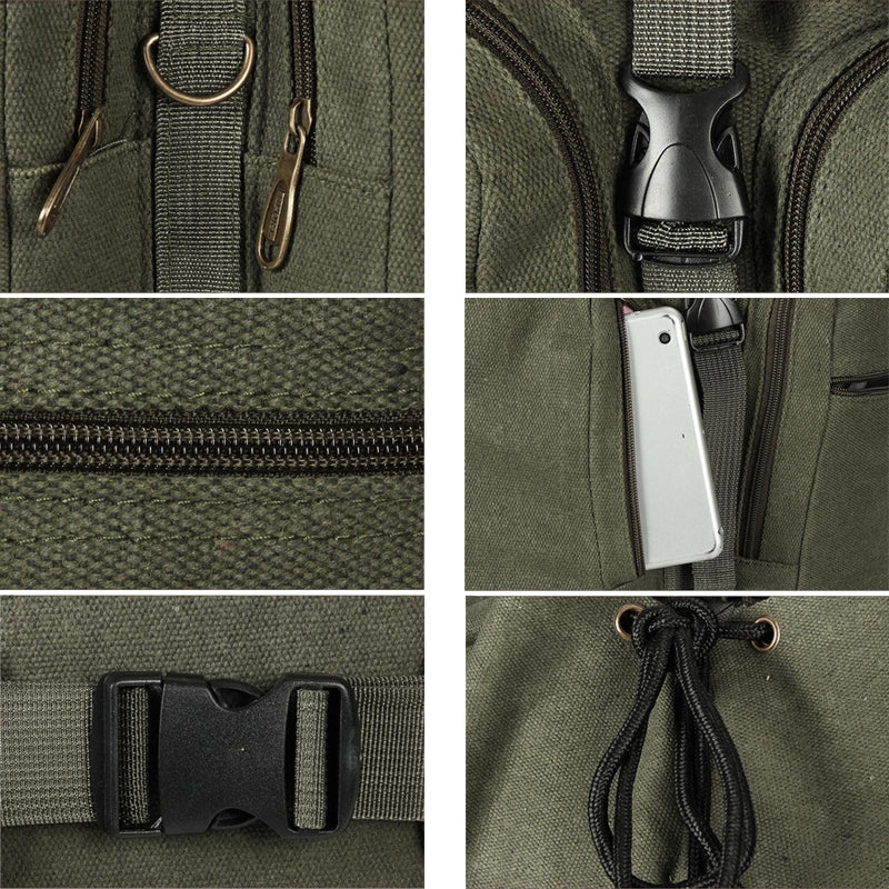 70L Canvas Travel Bag Hiking Bag