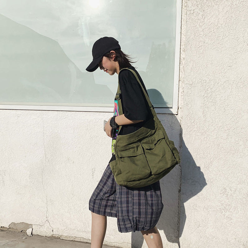Canvas Hobo Crossbody Bag Tote Bag