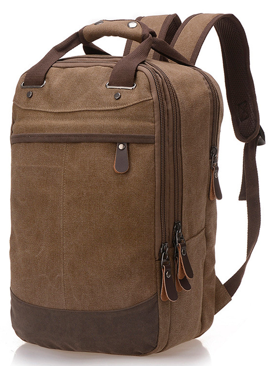 Business Laptop Backpack Canvas Satchel Bookbag