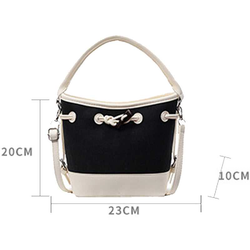Contrast Color Bucket Bag