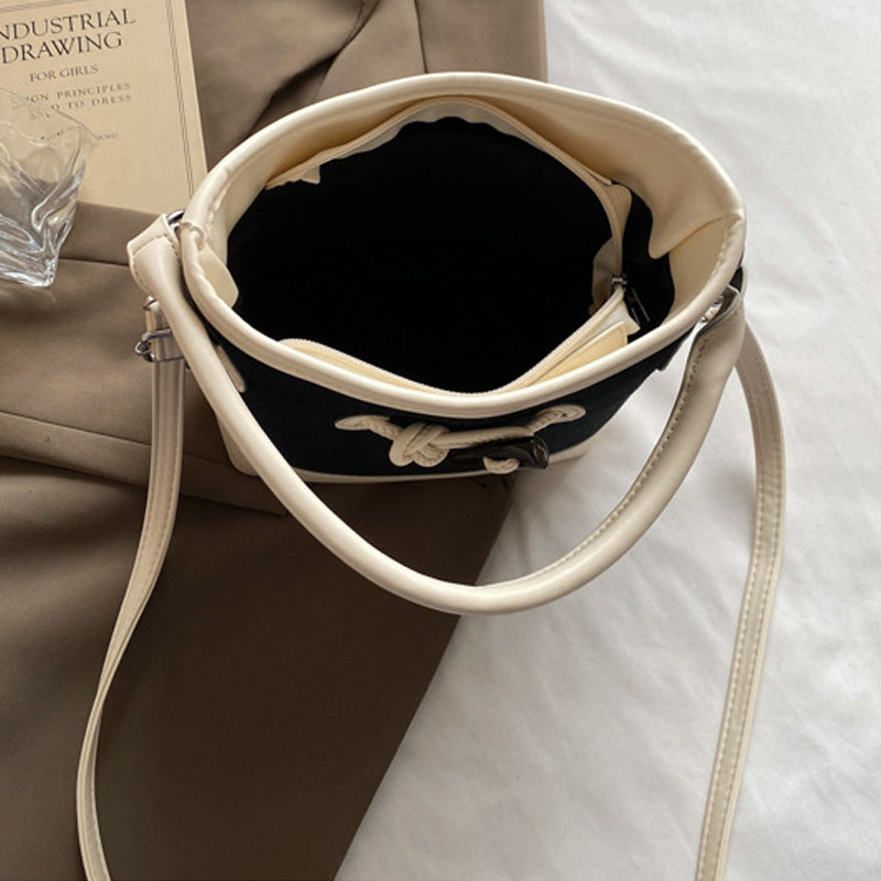 Contrast Color Bucket Bag