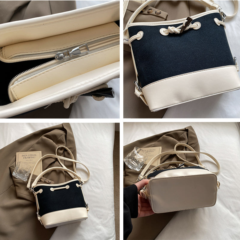 Contrast Color Bucket Bag