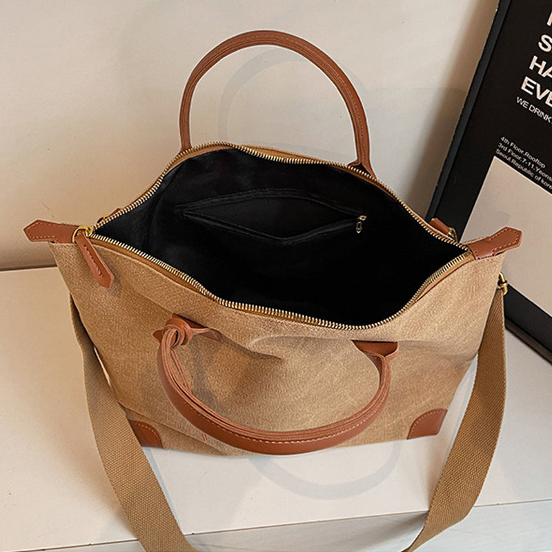 Canvas Colorblock Tote Bag