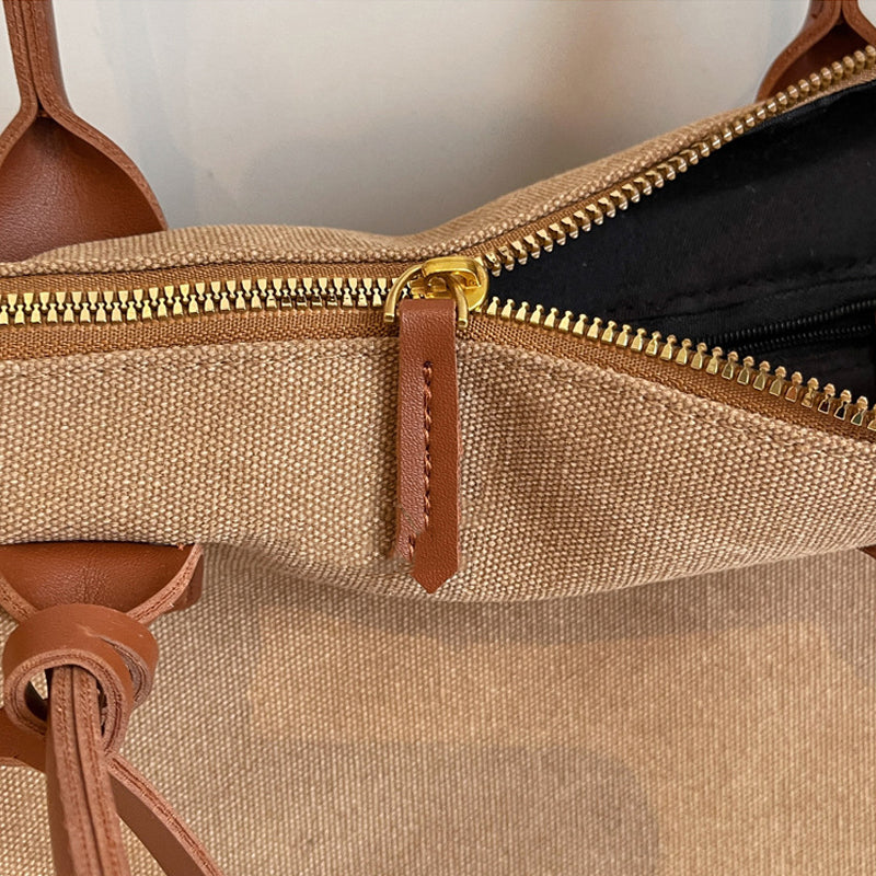 Canvas Colorblock Tote Bag