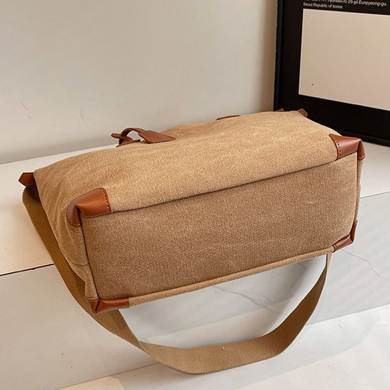 Canvas Colorblock Tote Bag