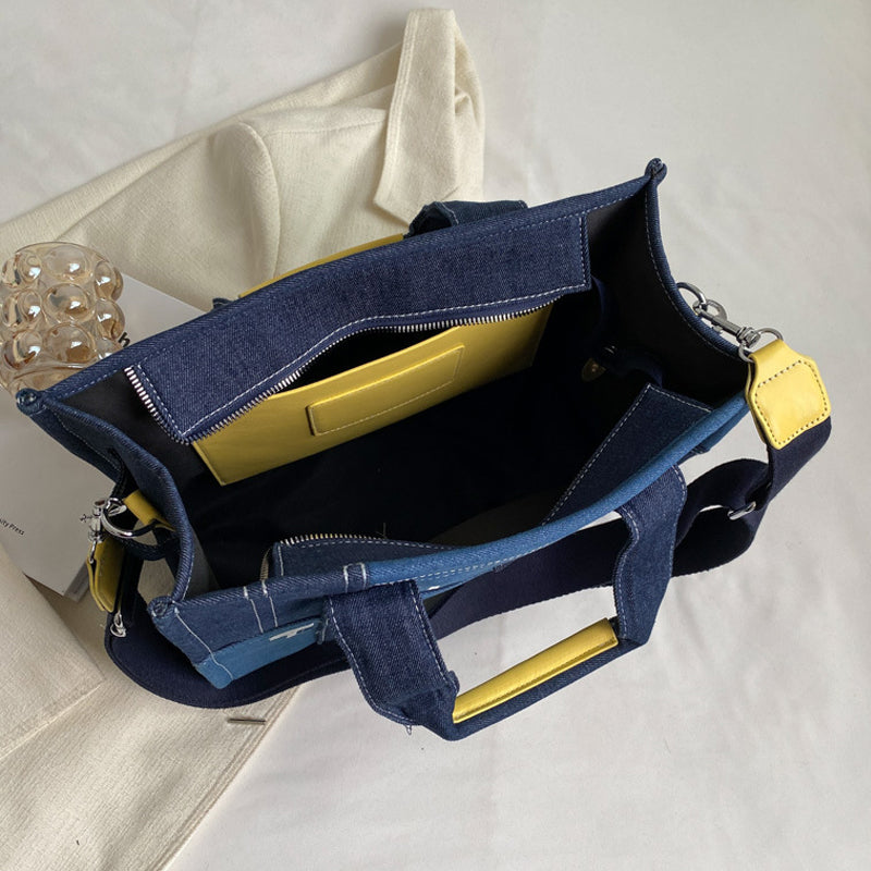 Contrast Color Tote Bag